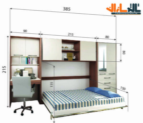 single wall bed horizontal size tsh 9815 1