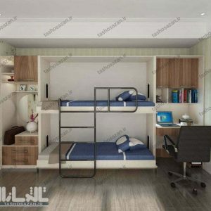 تخت خواب کمجا دو طبقه مدل TSH-9611