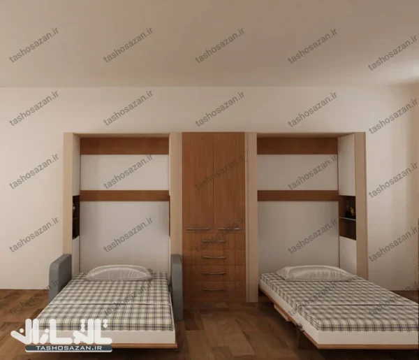 تخت تاشو یک نفره عمودی مدل TSH-9711