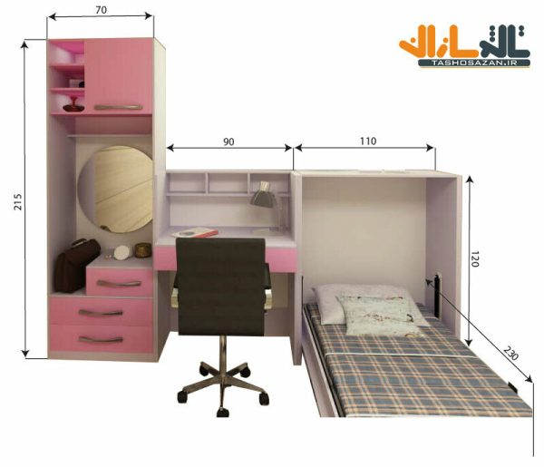 تخت یک نفره دوبل تاشو مدل TSH-9014