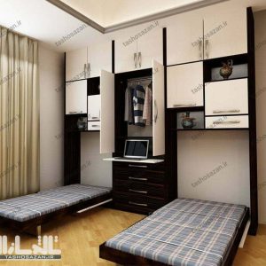 تخت کمجا یک نفره عمودی مدل TSH-9012