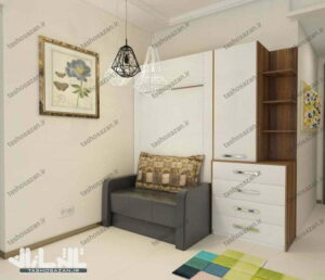 تخت تاشو یک نفره عمودی مدل TSH-9718