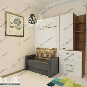 تخت تاشو یک نفره عمودی مدل TSH-9718
