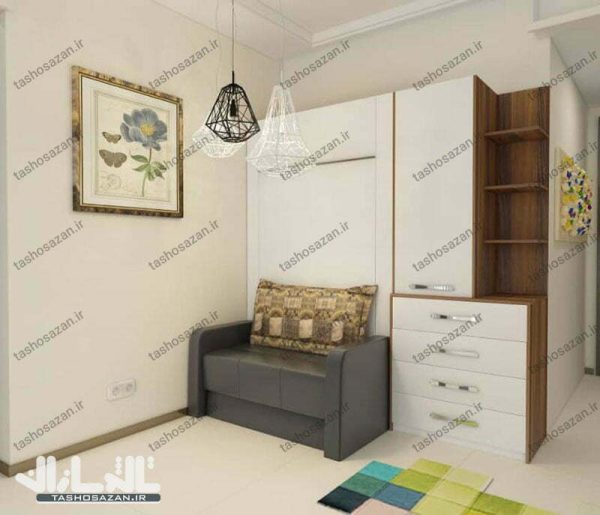 تخت تاشو یک نفره عمودی مدل TSH-9718