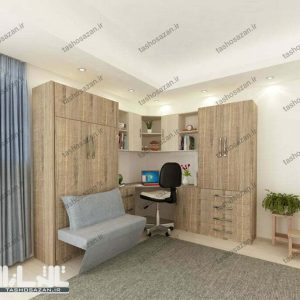 تخت کمجا یک نفره عمودی مدل TSH-9719